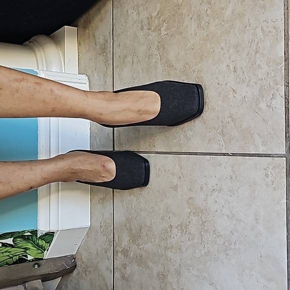 GIORGIO PRANDI | Vintage 90s Dark Gray Fabric Block Heels - Picture 8 of 9